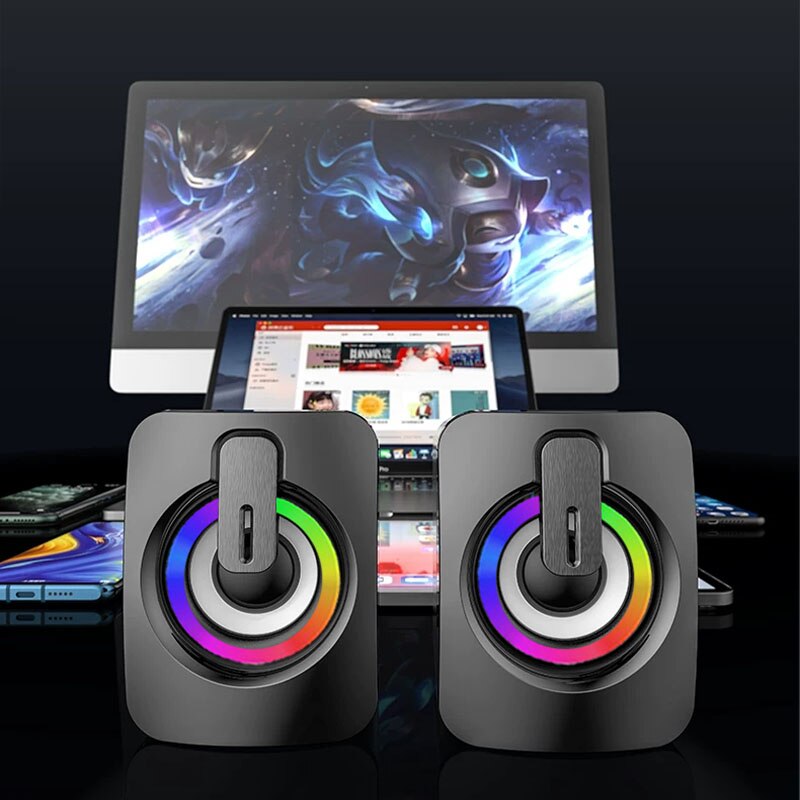 Mini Computer Speakers Volume  - Desk Setup Speakers avaliação e preço