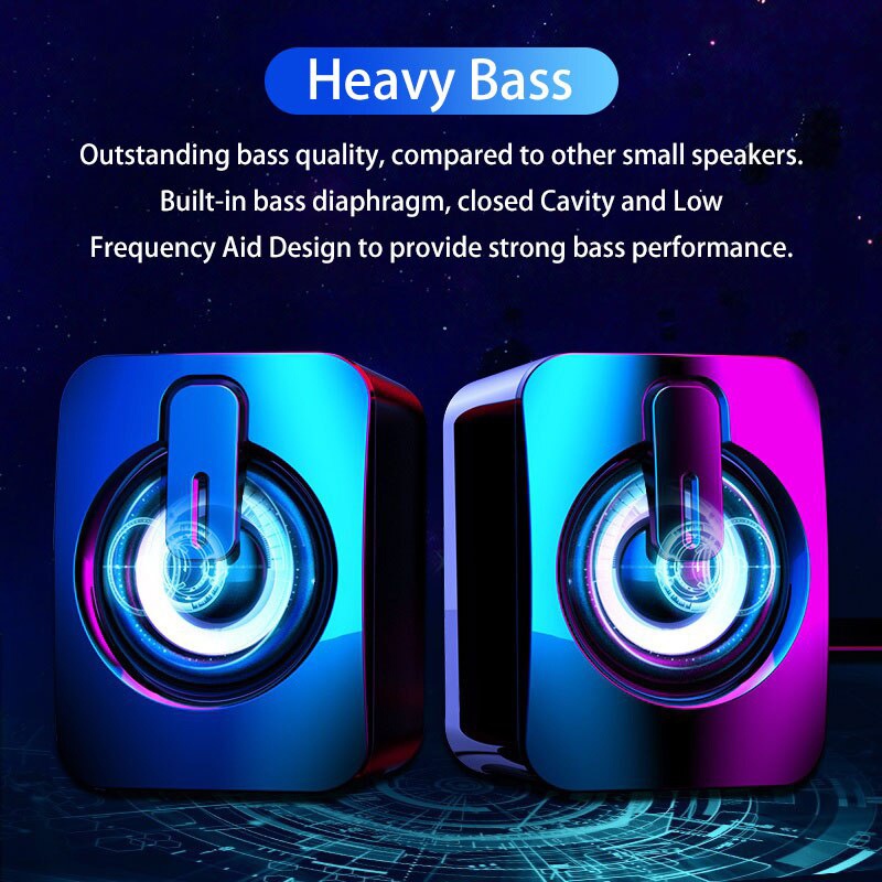 Mini Computer Speakers Volume  - Desk Setup Speakers avaliação e preço
